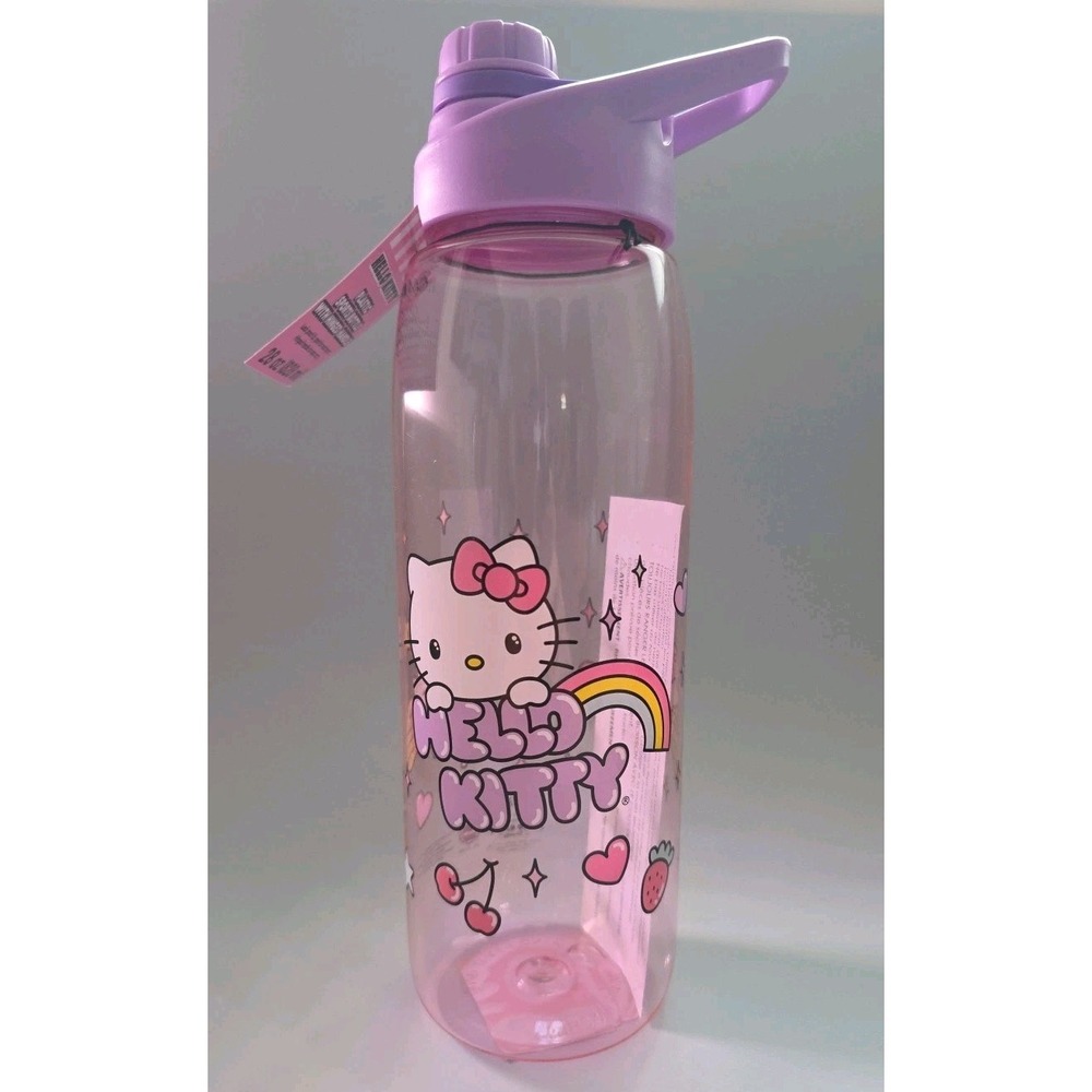 Hello‎ Kitty Plastic Sports Bottle 28oz Hinged Handle Flip Lid New Sanrio